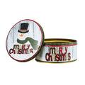 Caja lata navidad redonda 17x8cm pascuero mono pingüino snow