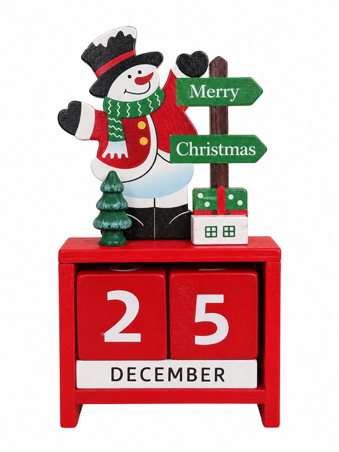 Calendario navidad 15x8x3,5cm mono nieve