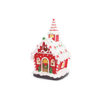 Casa navidad musical c/luz 10,8x18,2cm nevada