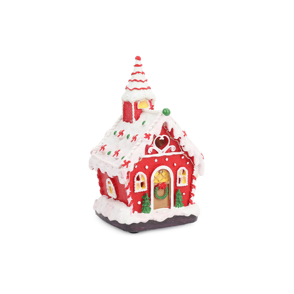 Casa navidad musical c/luz 10,8x18,2cm nevada