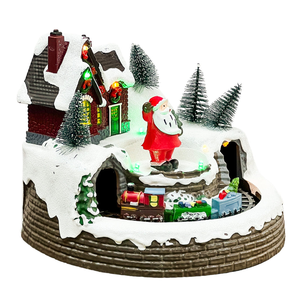 Casa navidad musical c/luz 20cm pascuero