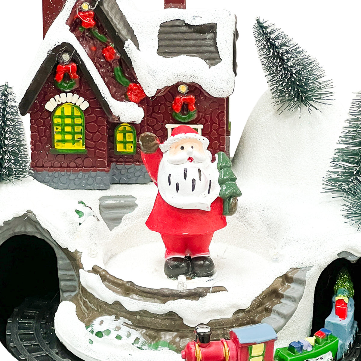 Casa navidad musical c/luz 20cm pascuero