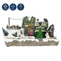 Casa navidad musical c/luz 37,5x18x20,5cm lineas tren