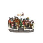 Casa navidad musical c/luz 38x23x26cm reno volador