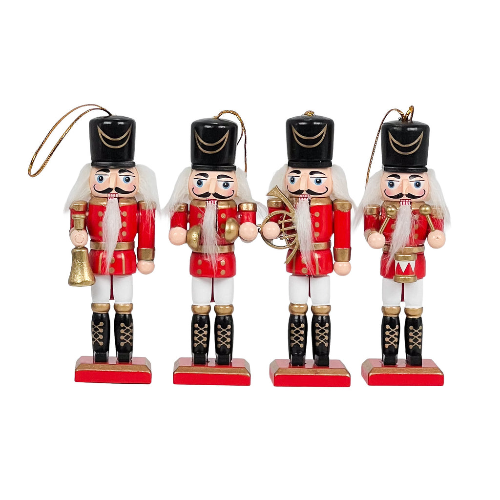 Cascanueces madera 20cm 4pcs rojo