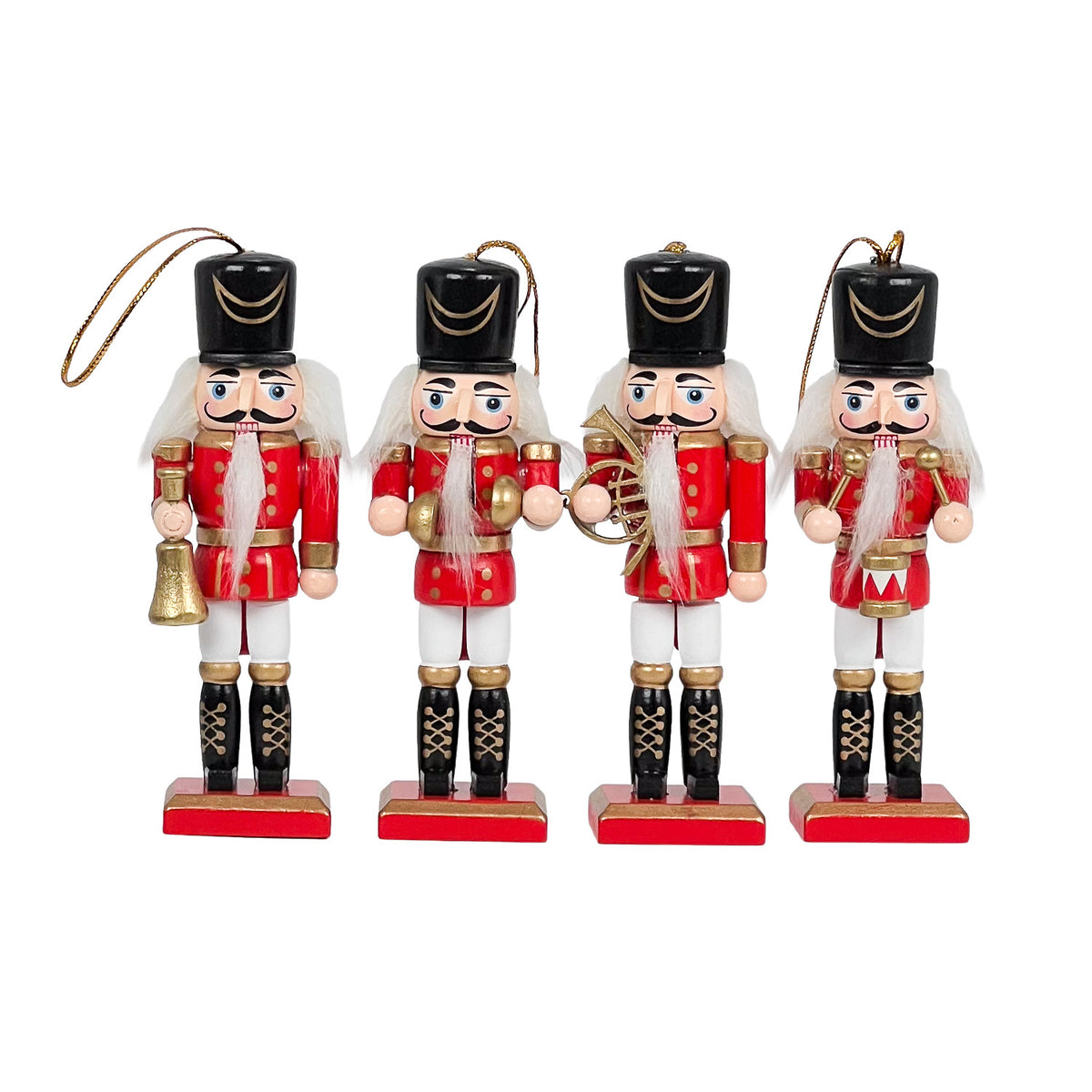 Cascanueces madera 20cm 4pcs rojo