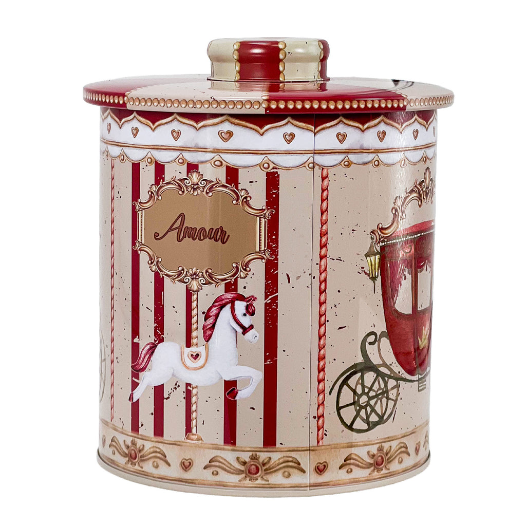 Galletero lata navidad 13,5x17cm rojo circus