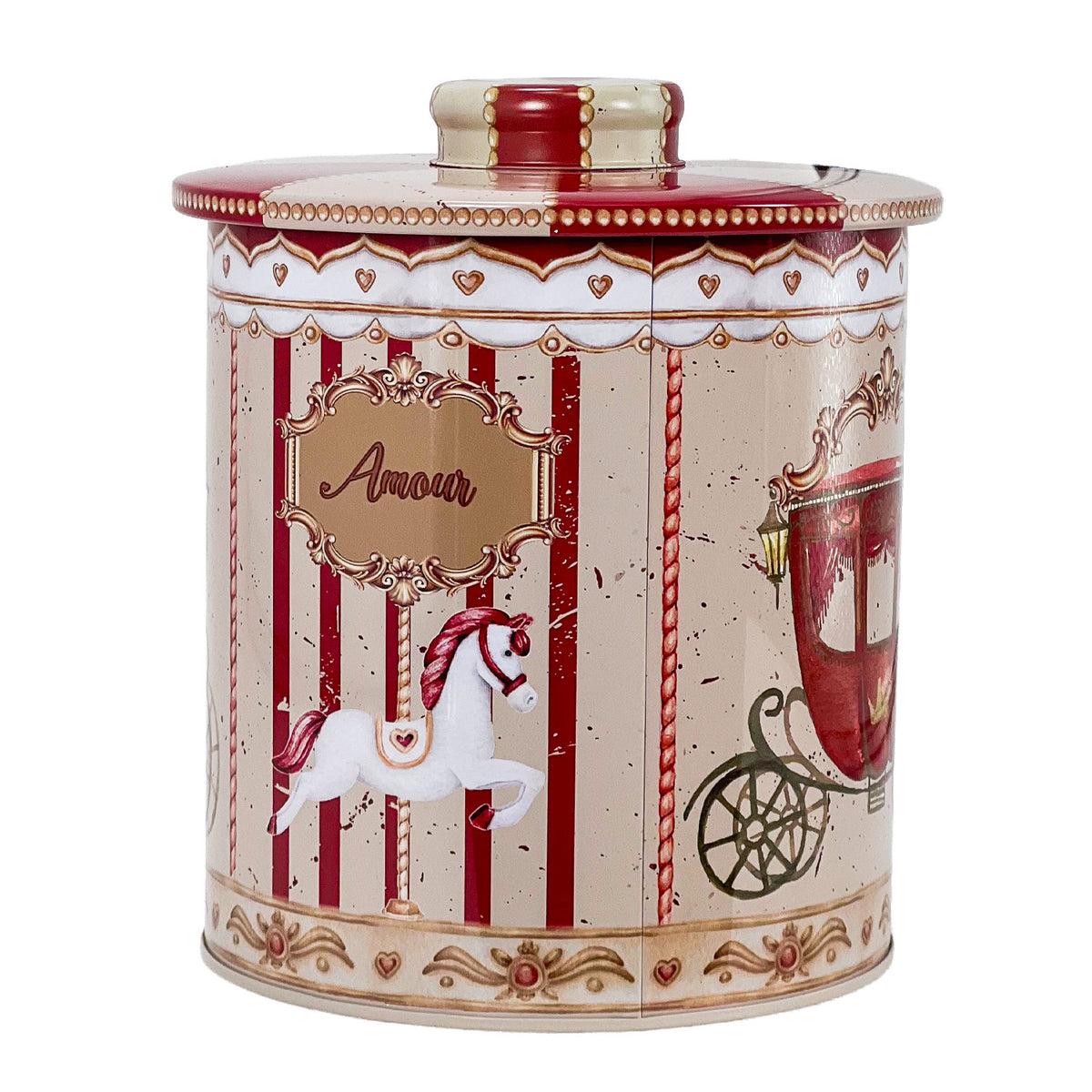 Galletero lata navidad 13,5x17cm rojo circus