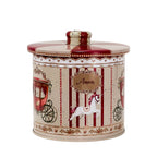 Galletero lata navidad 12x13cm redondo rojo circus