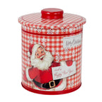 Galletero lata navidad 13x17cm redondo rojo pascuero retro