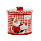 Galletero lata navidad 12x13cm redondo rojo pascuero retro