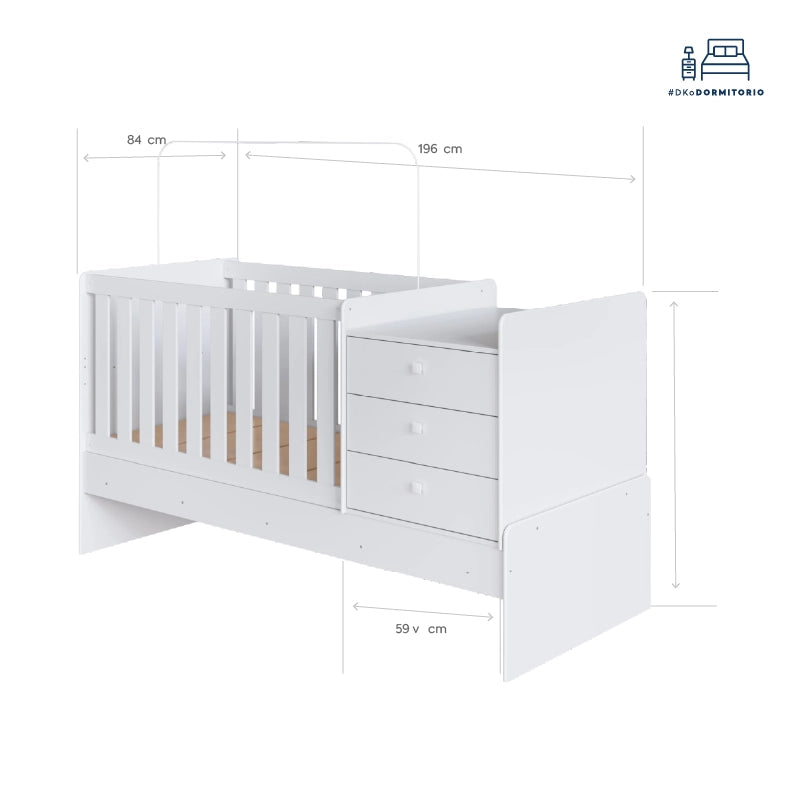 Cama Cuna Multifuncional blanco