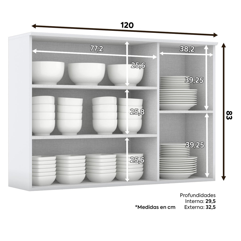 Aéreo cocina Americana blanco 120cm