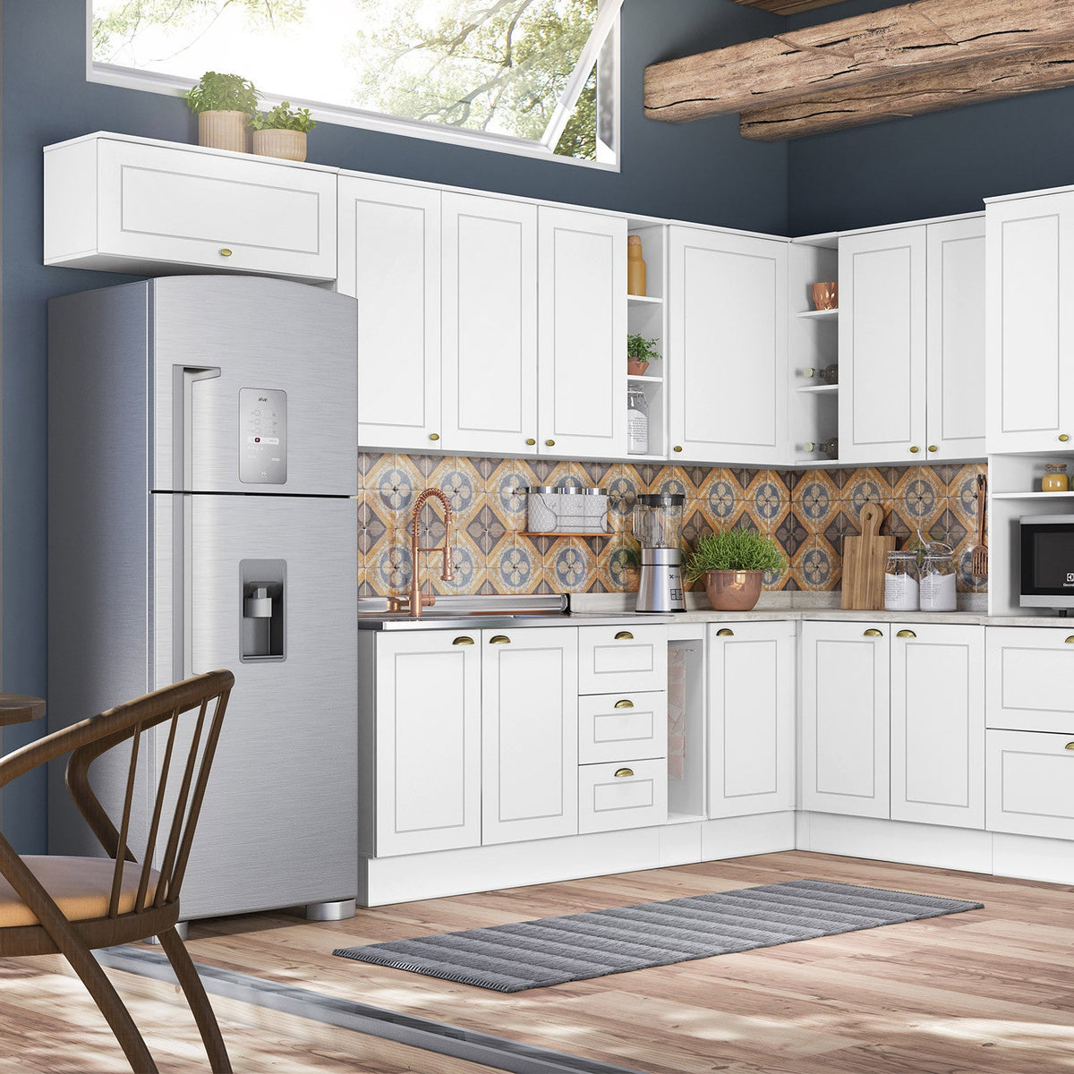Aéreo cocina Americana blanco 2 puertas 80cm