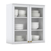 Aéreo cocina Americana blanco 2 puertas vidrio 80cm