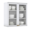 Aéreo cocina Americana blanco 2 puertas vidrio 80cm