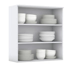 Aéreo cocina Americana blanco 2 puertas vidrio 80cm