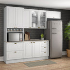 Aéreo cocina Americana blanco 2 puertas vidrio 80cm