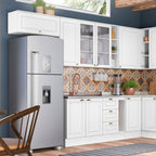 Aéreo cocina Americana blanco 2 puertas vidrio 80cm
