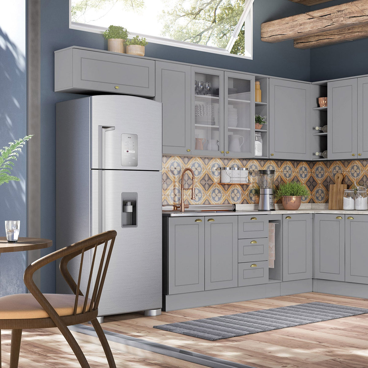 Aéreo cocina Americana gris 1 puerta 80cm