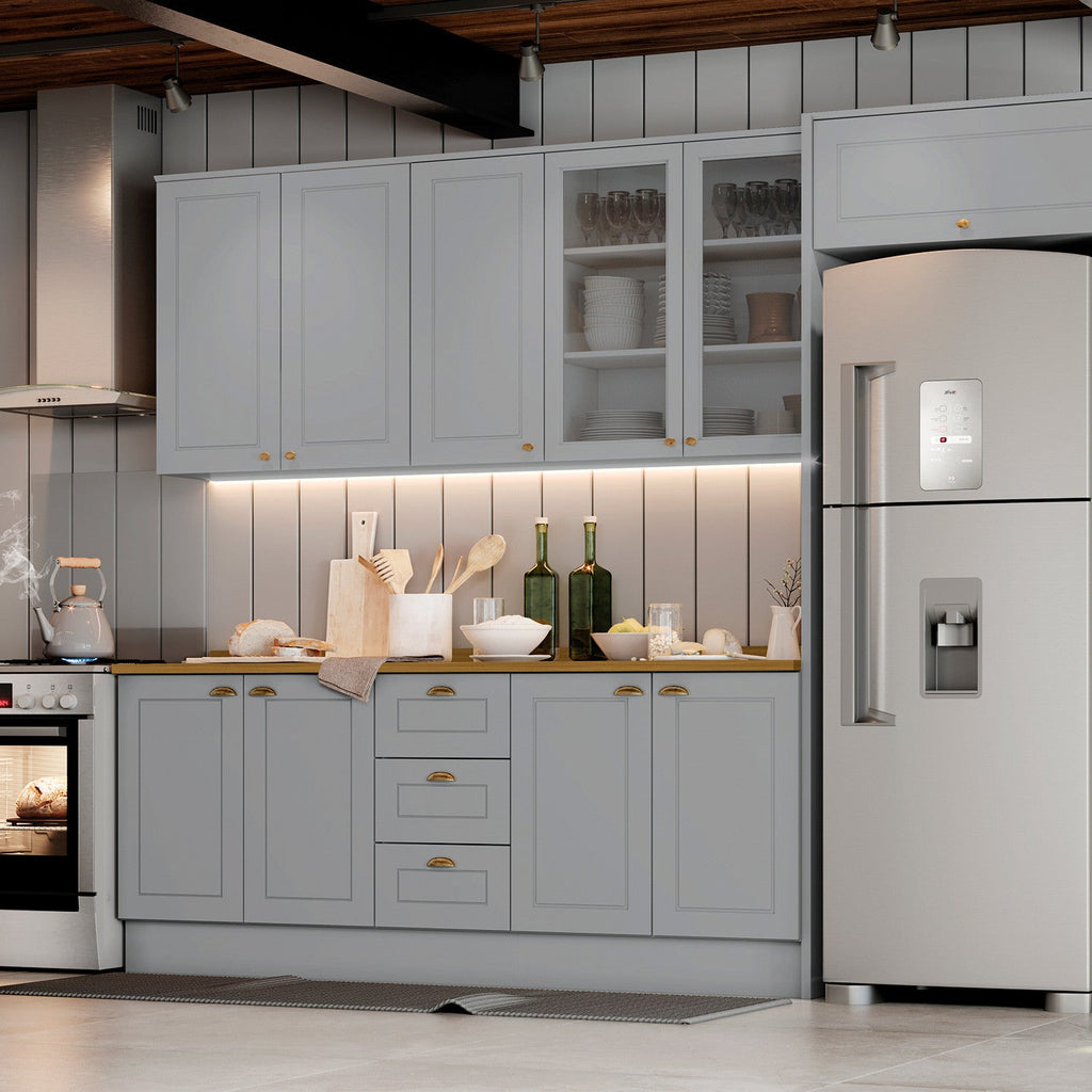 Aéreo cocina Americana gris 2 puertas 80cm
