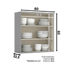 Aéreo cocina Americana gris 2 puertas 80cm
