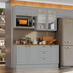 Aéreo cocina Americana gris 2 puertas vidrio  80cm