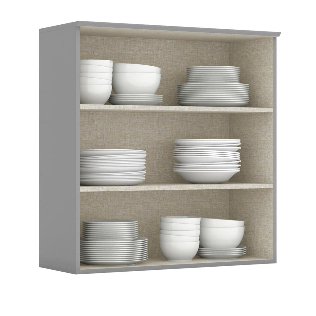 Aéreo cocina Americana gris 2 puertas vidrio  80cm