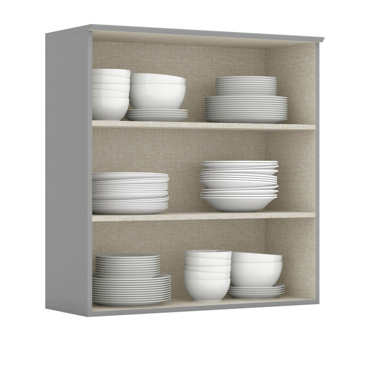 Aéreo cocina Americana gris 2 puertas vidrio  80cm