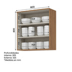 Aéreo cocina Requinte 2 puertas 80cm