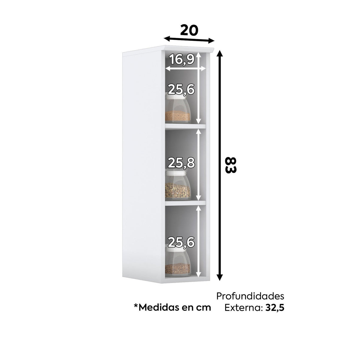 Aéreo especiero Americana blanco 20cm
