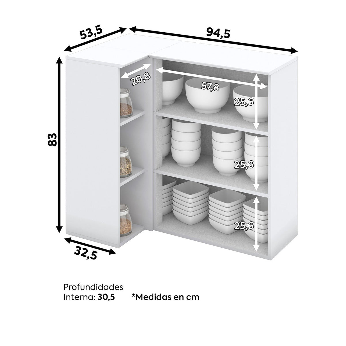 Aéreo esquinero Americana blanco 94cm
