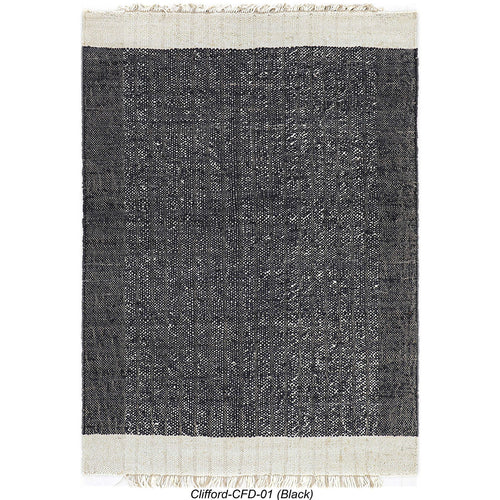 Alfombra 120x180cm Cliford negro blanco