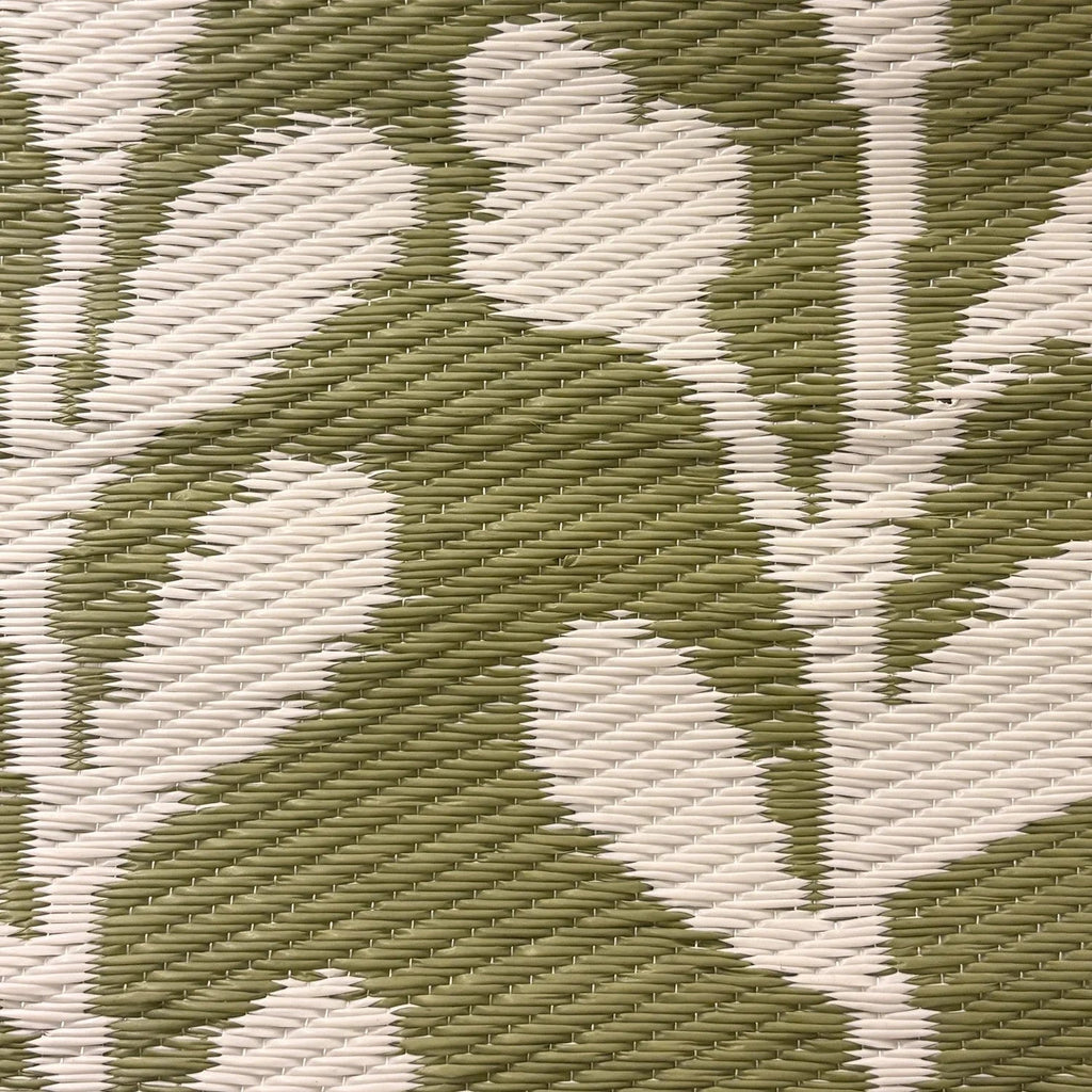 Alfombra exterior PP 150x150cm flores verde