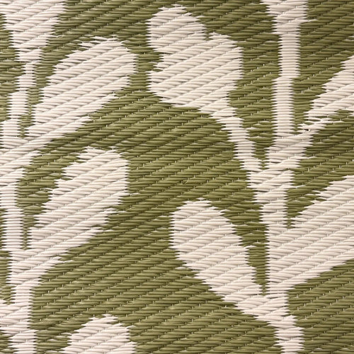 Alfombra exterior PP 150x150cm flores verde