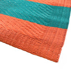 Alfombra exterior PP 150x150cm líneas coral turquesa