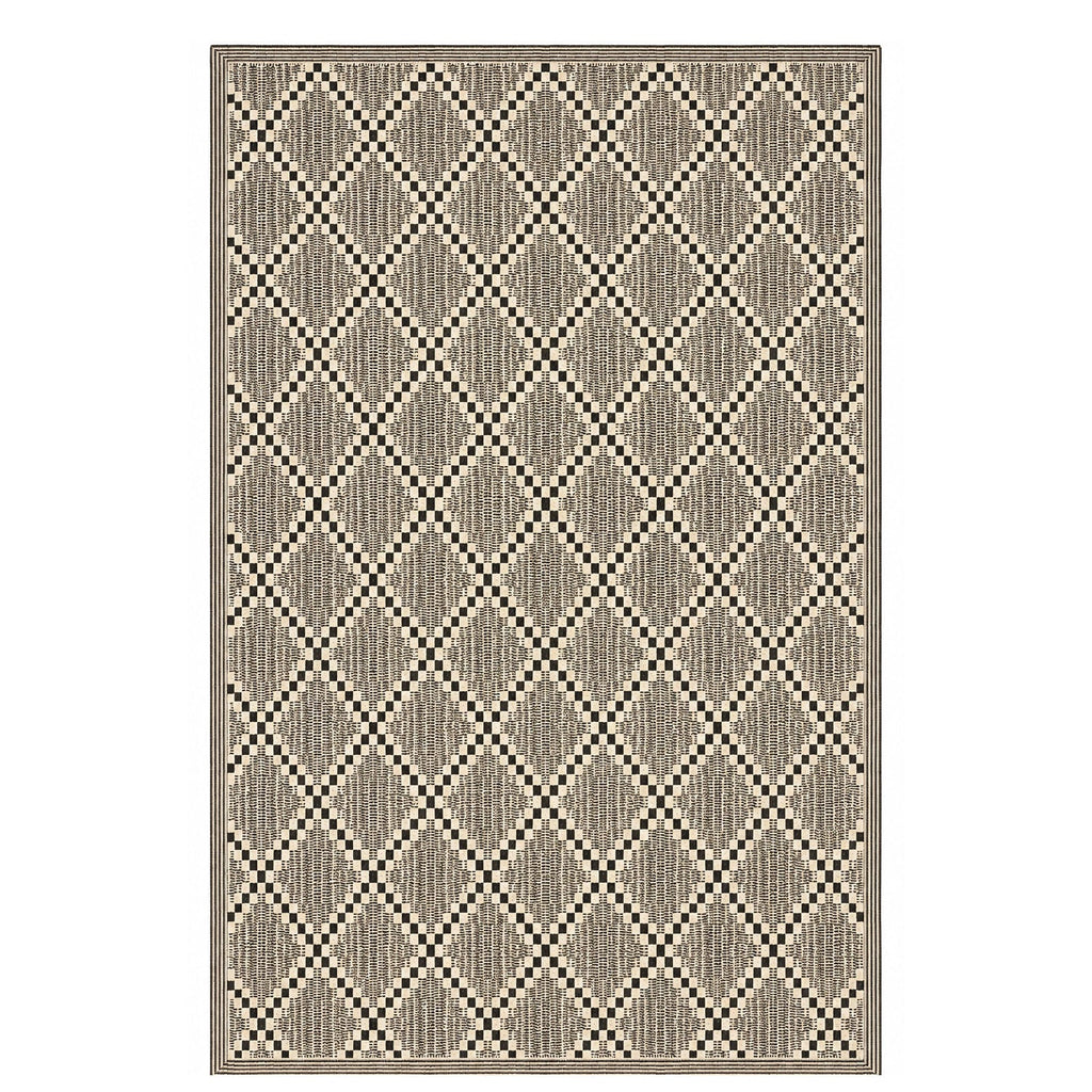 Alfombra exterior PP 150x200cm Negro/Beige