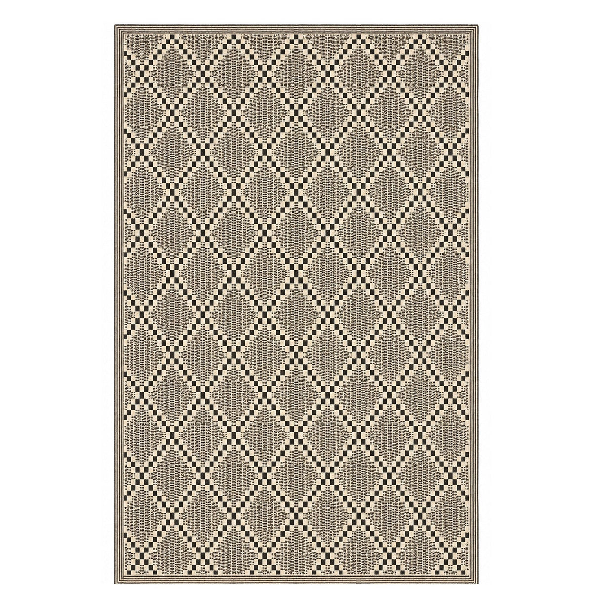 Alfombra exterior PP 150x200cm Negro/Beige