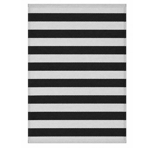 Alfombra exterior PP 270x360cm rayas BN