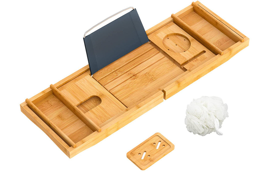 Bandeja extensible para bañera bambú