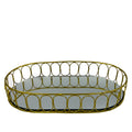 Bandeja ovalada espejo metal 30x17cm