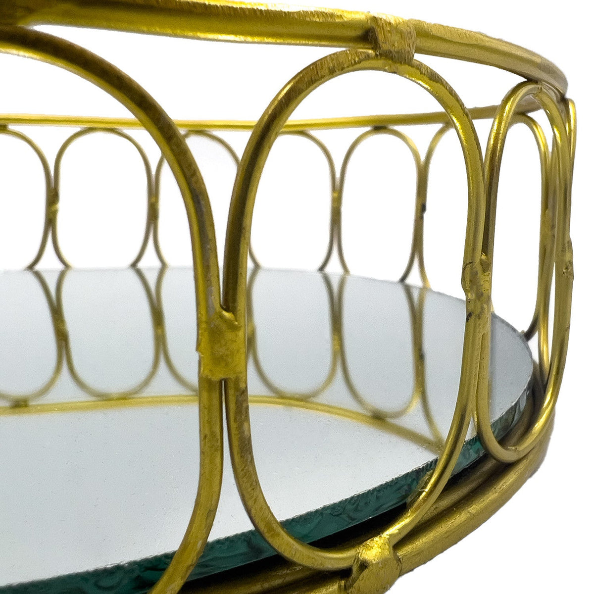 Bandeja ovalada espejo metal 30x17cm