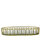 Bandeja ovalada espejo metal 35x20cm
