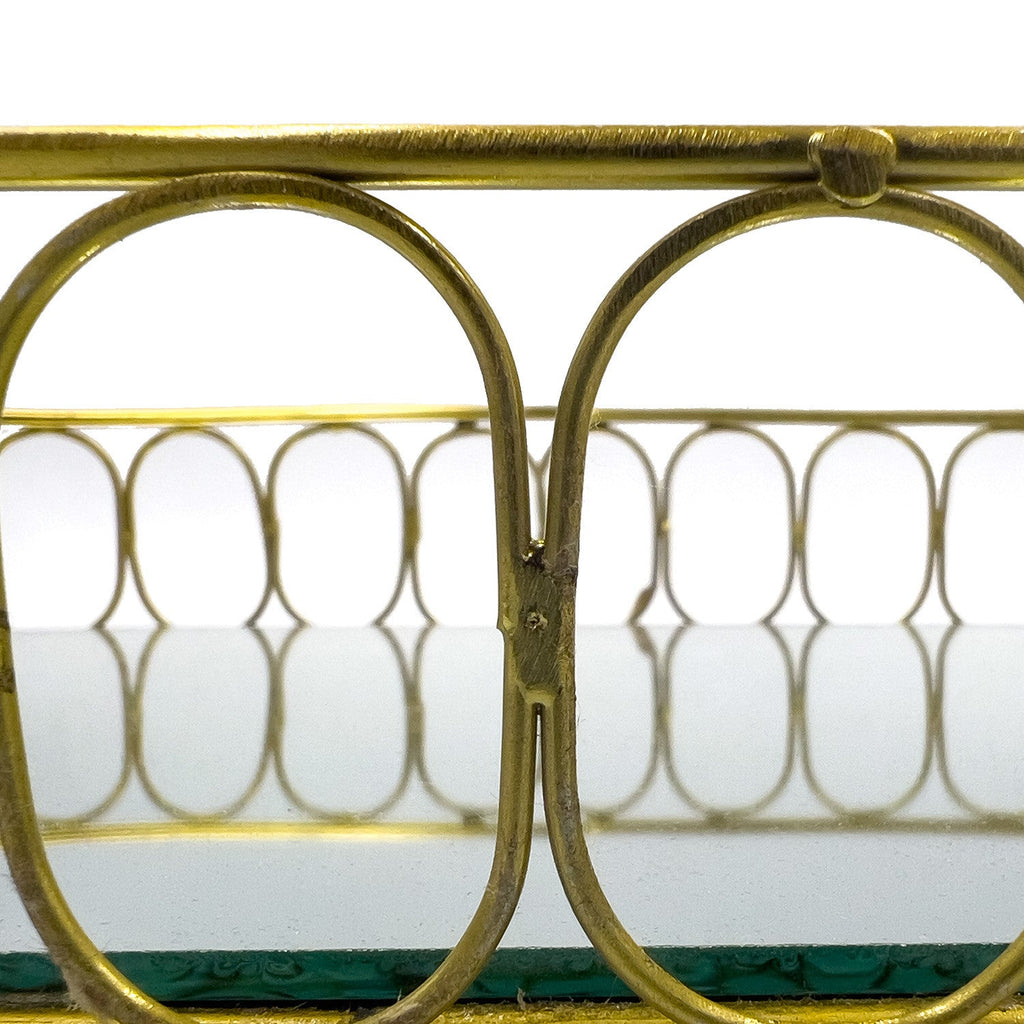 Bandeja ovalada espejo metal 35x20cm