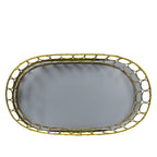 Bandeja ovalada espejo metal 35x20cm