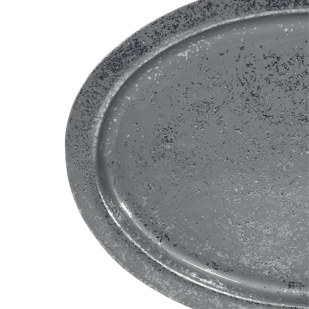 Bandeja ovalada plateada 23,5x15x1cm