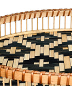 Bandeja ovalada tejida rombos negro 39x31x5.7cm