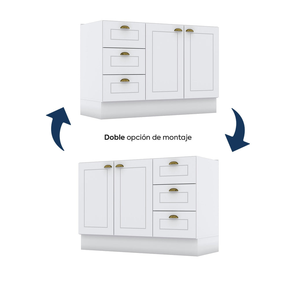 Base cocina Americana blanco 120cm