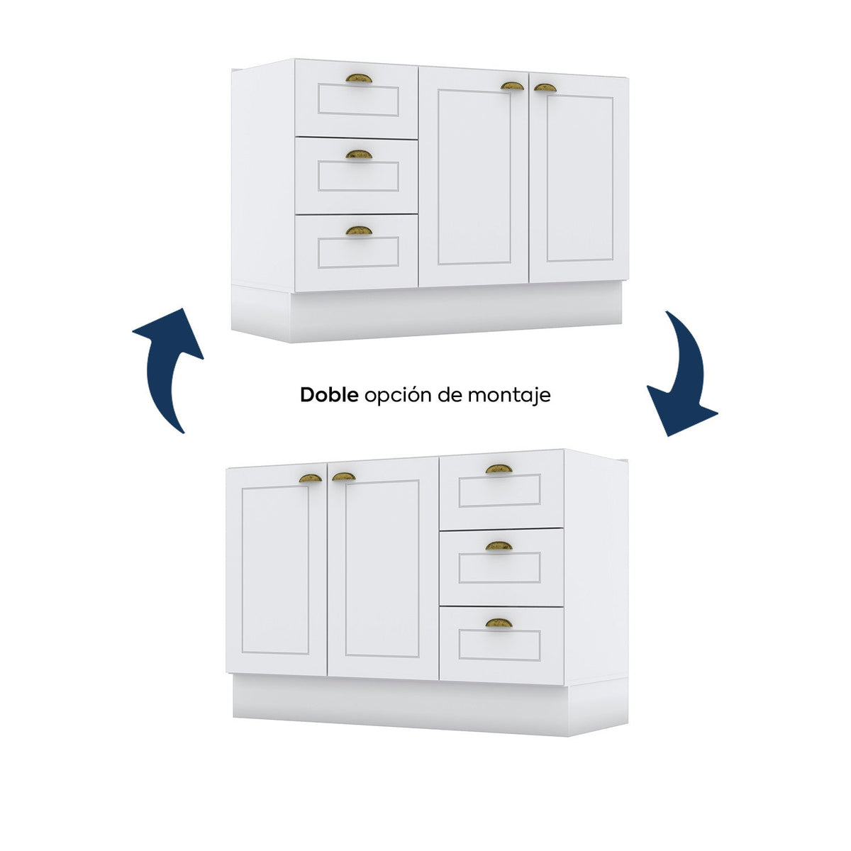 Base cocina Americana blanco 120cm