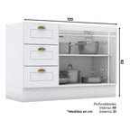 Base cocina Americana blanco 120cm